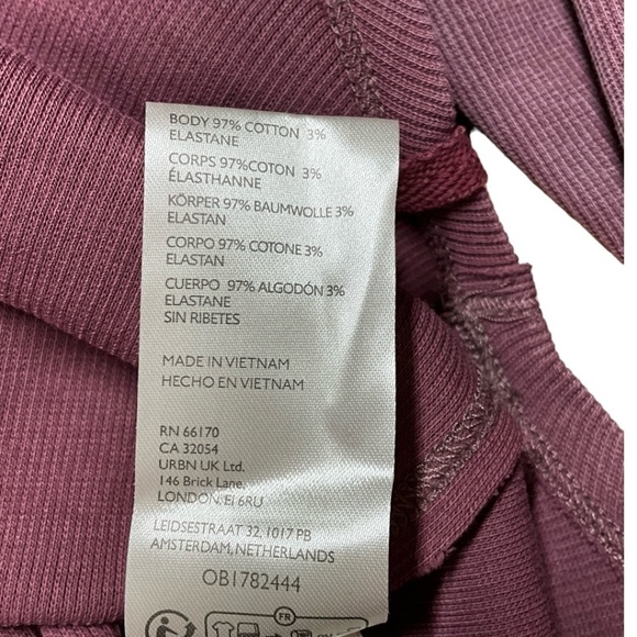 WE THE FREE Cotton Stuck On You Cuff Scoop Neck Top Raw Seams Dusty Rose US Sz L - Picture 8 of 10